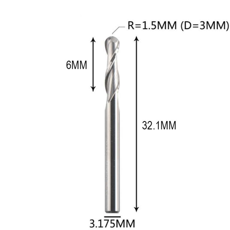 Ball Nose 3.175*1.5*6